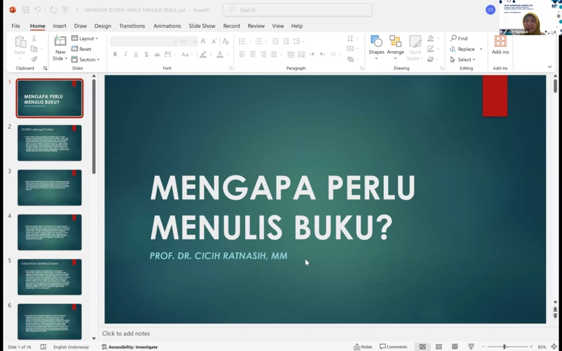 LANGKAH AWAL MENJADI PENULIS _ PANDUAN MENULIS BUKU UNTUK PEMULA - WEBINAR SERIES 11 10-52 screenshot