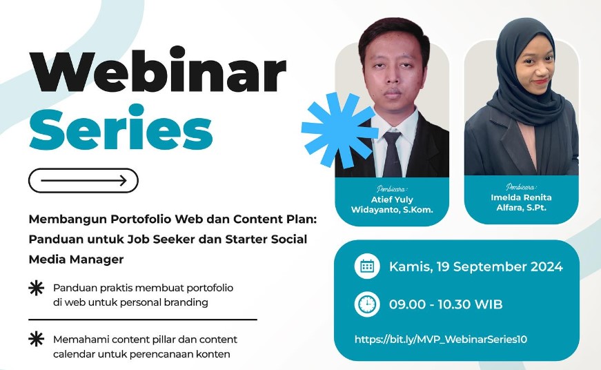 Webinar Series 10 : Membangun Portofolio Web dan Content Plan untuk Job Seeker dan Social Media Manager Pemula