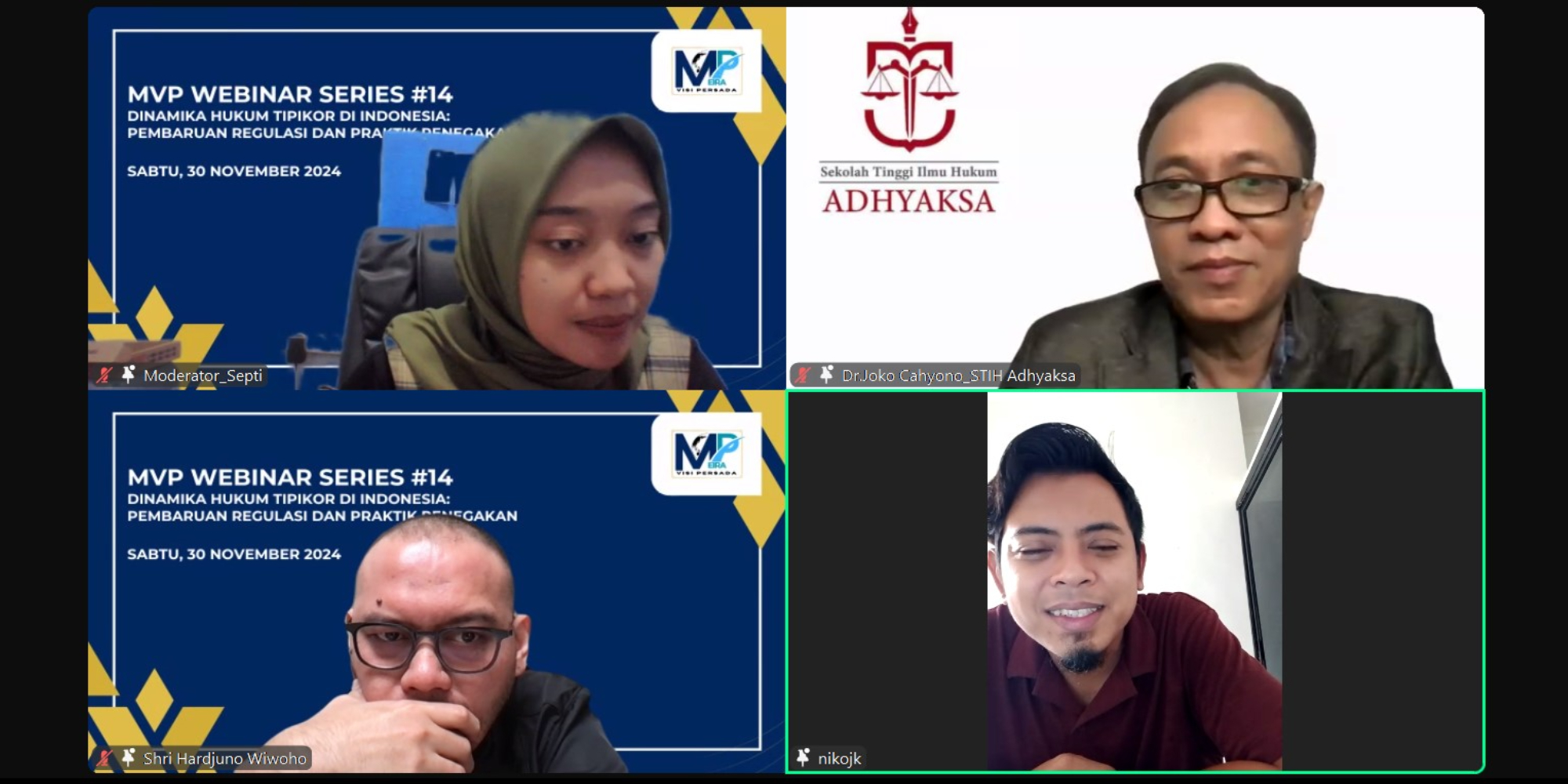 Yayasan Meira Visi Persada Sukses Gelar Webinar Series ke-14 dengan Tema “Dinamika Hukum Tipikor di Indonesia”